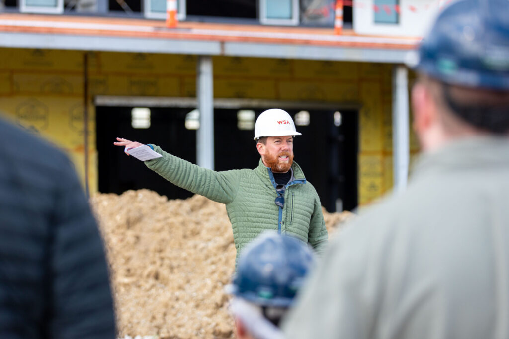 Worker pointing